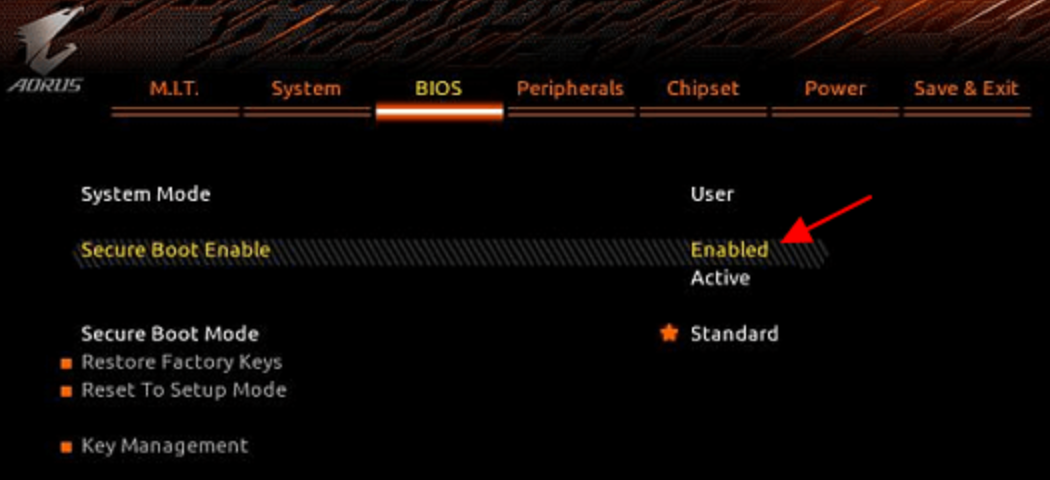 Enabling Secure Boot on Gigabyte / AORUS